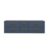 Castor 60 in W x 22 in D Blue Double Bath Vanity