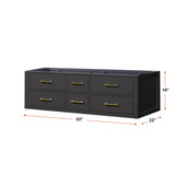 Castor 60 in W x 22 in D Black Double Bath Vanity