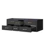 Castor 60 in W x 22 in D Black Double Bath Vanity