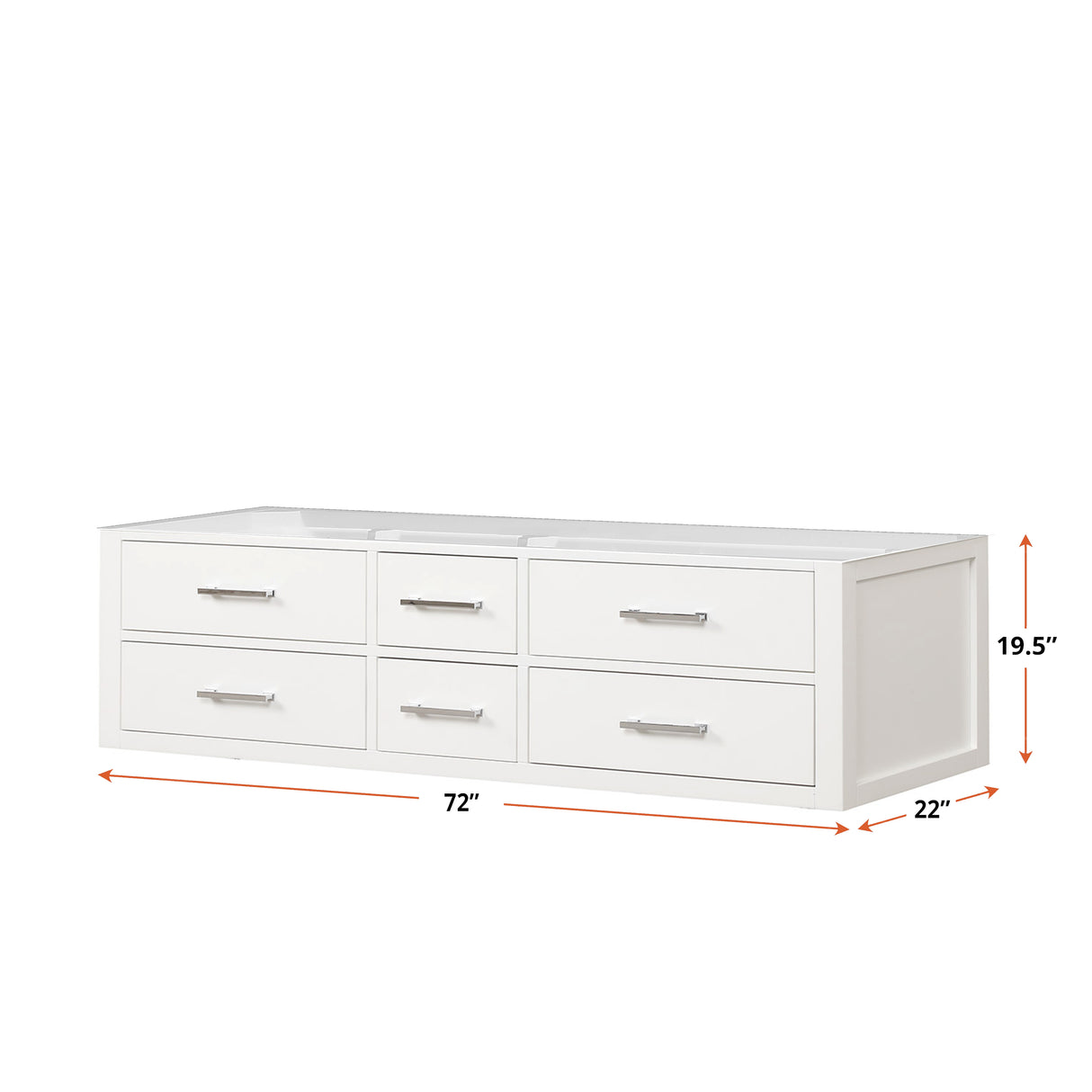Castor 72 in W x 22 in D White Double Bath Vanity