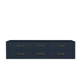 Castor 72 in W x 22 in D Blue Double Bath Vanity
