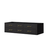 Castor 72 in W x 22 in D Black Double Bath Vanity