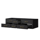 Castor 72 in W x 22 in D Black Double Bath Vanity