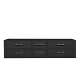 Castor 72 in W x 22 in D Black Double Bath Vanity