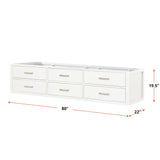 Castor 80 in W x 22 in D White Double Bath Vanity