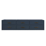 Castor 80 in W x 22 in D Blue Double Bath Vanity