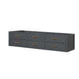 Castor 80 in W x 22 in D Black Double Bath Vanity