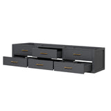 Castor 80 in W x 22 in D Black Double Bath Vanity
