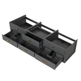 Castor 80 in W x 22 in D Black Double Bath Vanity