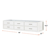 Castor 84 in W x 22 in D White Double Bath Vanity