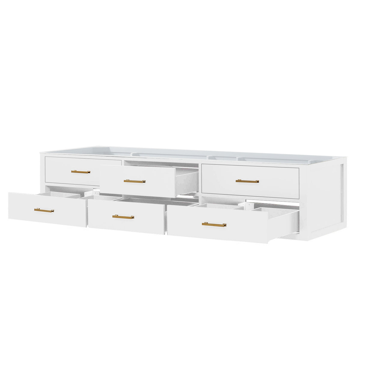 Castor 84 in W x 22 in D White Double Bath Vanity