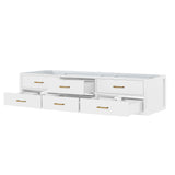 Castor 84 in W x 22 in D White Double Bath Vanity