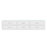 Castor 84 in W x 22 in D White Double Bath Vanity