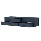 Castor 84 in W x 22 in D Blue Double Bath Vanity