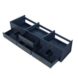 Castor 84 in W x 22 in D Blue Double Bath Vanity