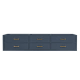 Castor 84 in W x 22 in D Blue Double Bath Vanity