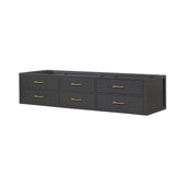 Castor 84 in W x 22 in D Black Double Bath Vanity