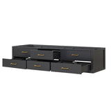 Castor 84 in W x 22 in D Black Double Bath Vanity