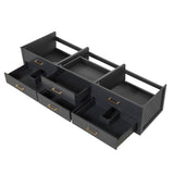 Castor 84 in W x 22 in D Black Double Bath Vanity