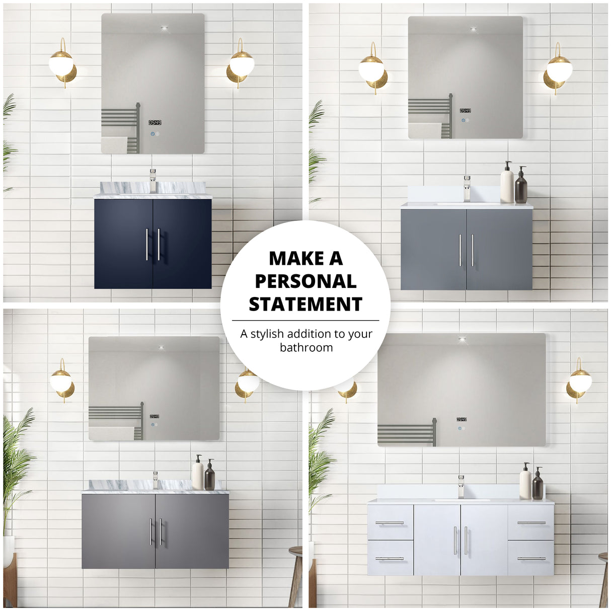 Geneva 24 in. W x 22 in. D Dark Grey Bath Vanity