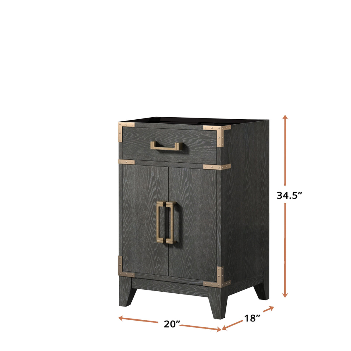 Laurel 20 in W x 18 in D Black Oak Single Bath Vanity