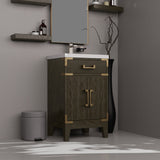 Laurel 20 in W x 18 in D Brown Oak Single Bath Vanity