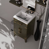 Laurel 20 in W x 18 in D Brown Oak Single Bath Vanity