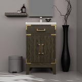 Laurel 20 in W x 18 in D Brown Oak Single Bath Vanity