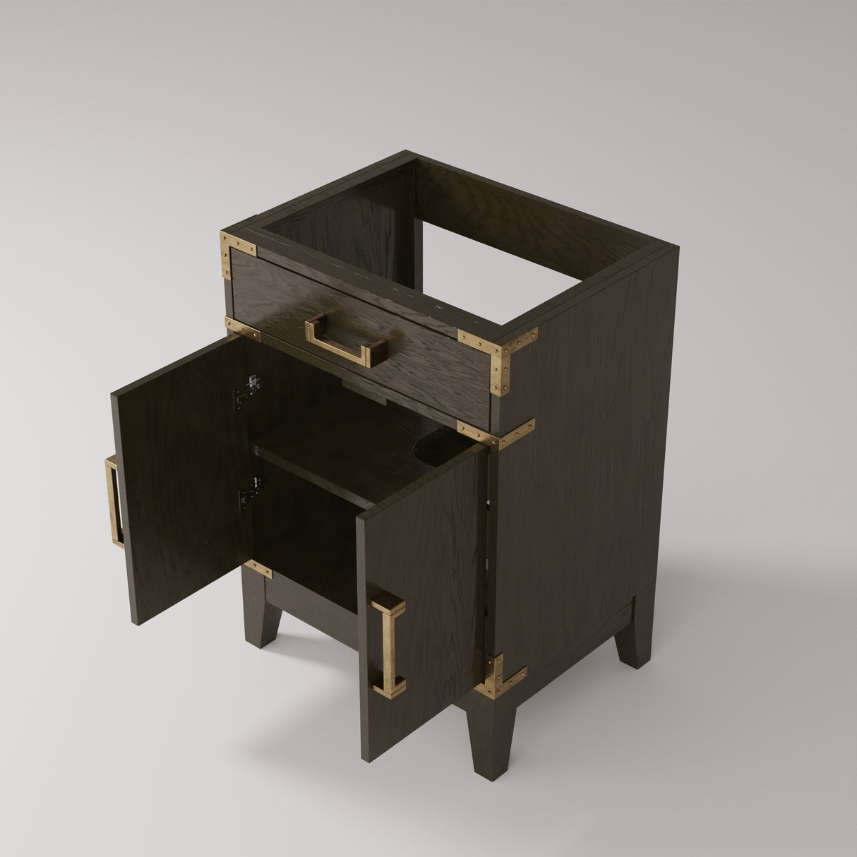 Laurel 24 in W x 18 in D Brown Oak Single Bath Vanity