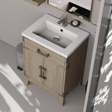 Laurel 24 in W x 18 in D Grey Oak Single Bath Vanity