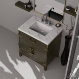 Laurel 30 in W x 22 in D Brown Oak Single Bath Vanity