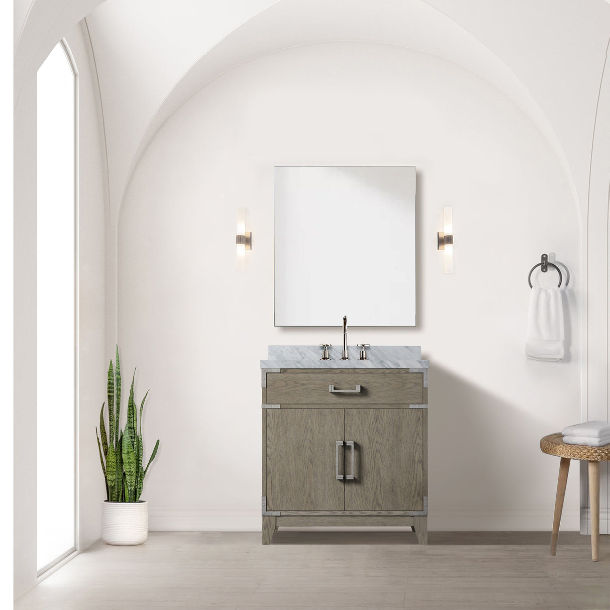 Laurel 30 in W x 22 in D Grey Oak Single Bath Vanity