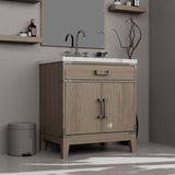 Laurel 30 in W x 22 in D Grey Oak Single Bath Vanity
