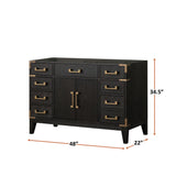 Laurel 48 in W x 22 in D Black Oak Single Bath Vanity