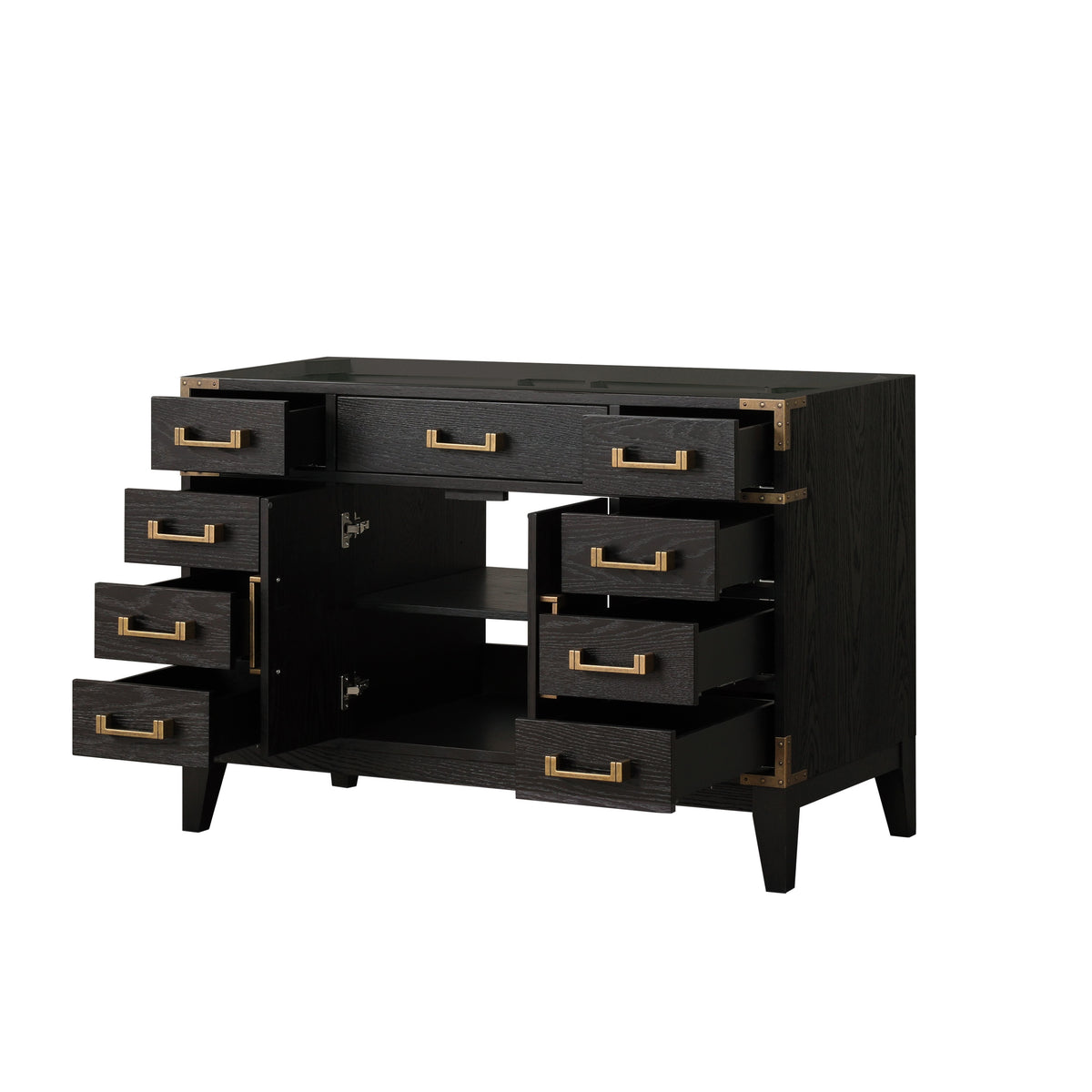 Laurel 48 in W x 22 in D Black Oak Single Bath Vanity