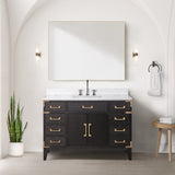 Laurel 48 in. Freestanding Bathroom Vanity with Carrara Marble Sink Top