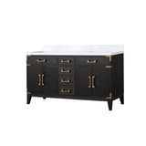 Laurel 60 in. Freestanding Bathroom Vanity with Carrara Marble Sink Top