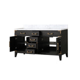 Laurel 60 in. Freestanding Bathroom Vanity with Carrara Marble Sink Top