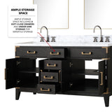 Laurel 60 in. Freestanding Bathroom Vanity with Carrara Marble Sink Top