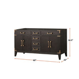 Laurel 60 in W x 22 in D Brown Oak Double Bath Vanity