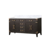 Laurel 60 in. Freestanding Bathroom Vanity with Carrara Marble Sink Top