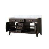 Laurel 60 in. Freestanding Bathroom Vanity with Carrara Marble Sink Top