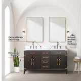 Laurel 60 in. Freestanding Bathroom Vanity with Carrara Marble Sink Top
