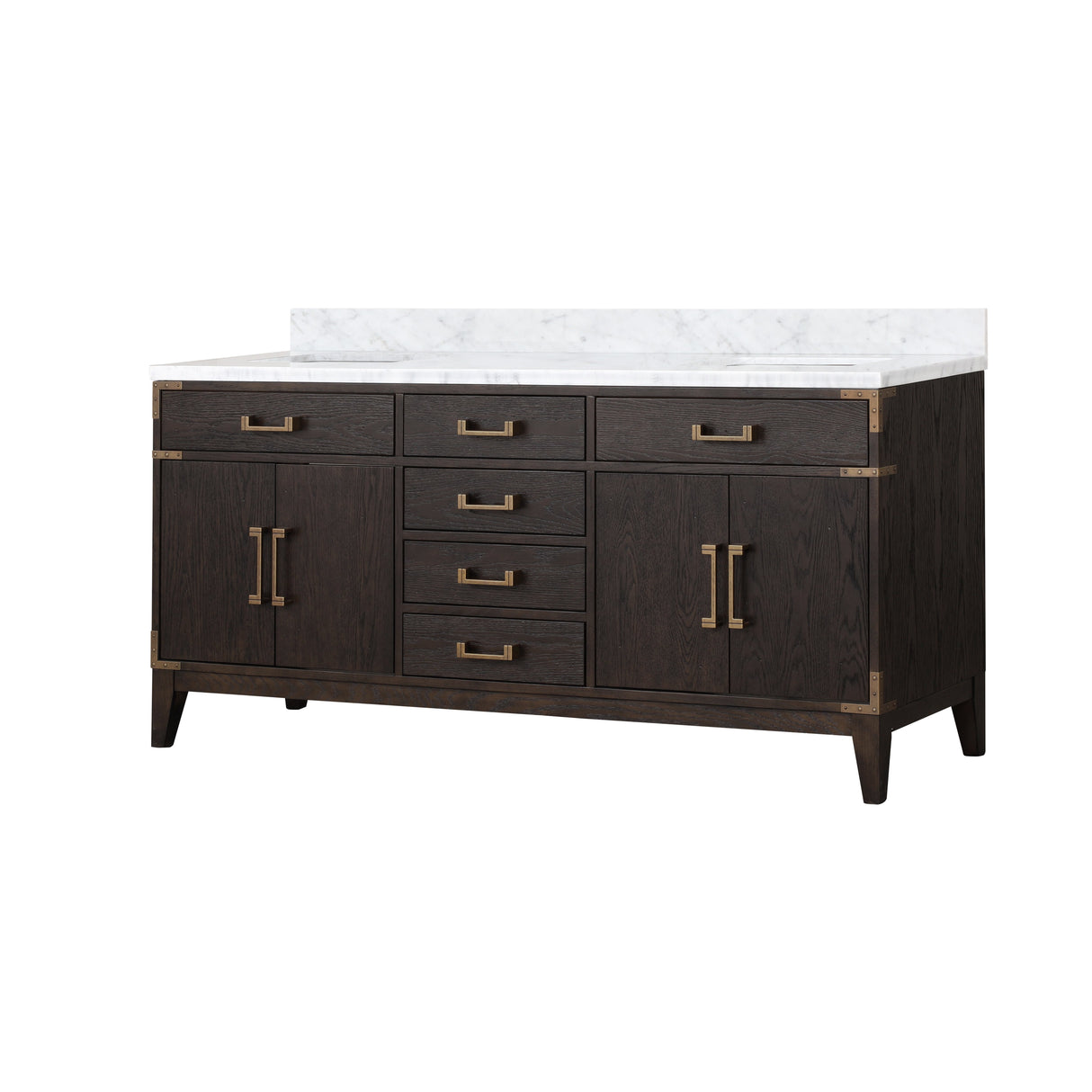 Laurel 72 in. Freestanding Bathroom Vanity with Carrara Marble Sink Top