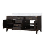 Laurel 72 in. Freestanding Bathroom Vanity with Carrara Marble Sink Top