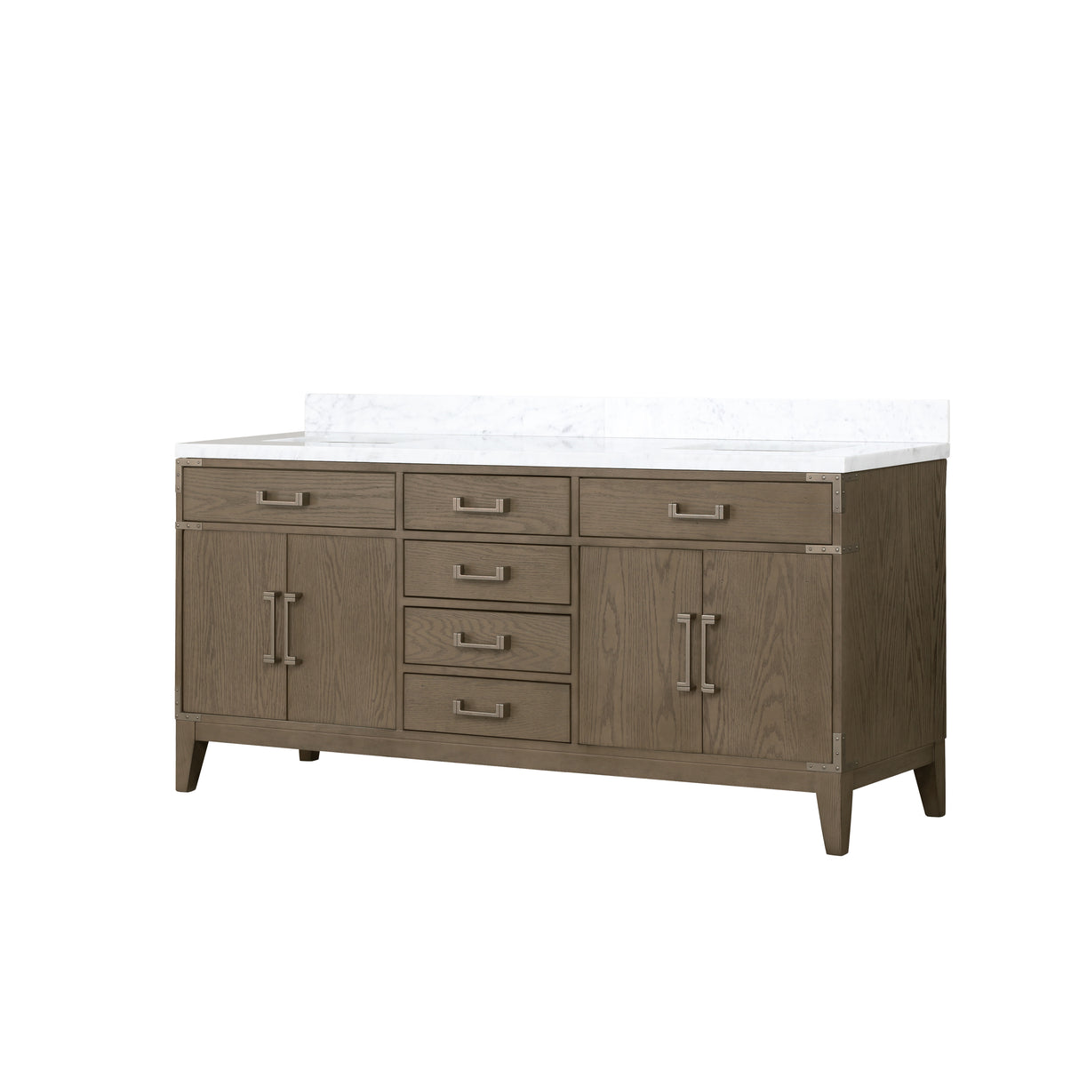 Laurel 72 in. Freestanding Bathroom Vanity with Carrara Marble Sink Top