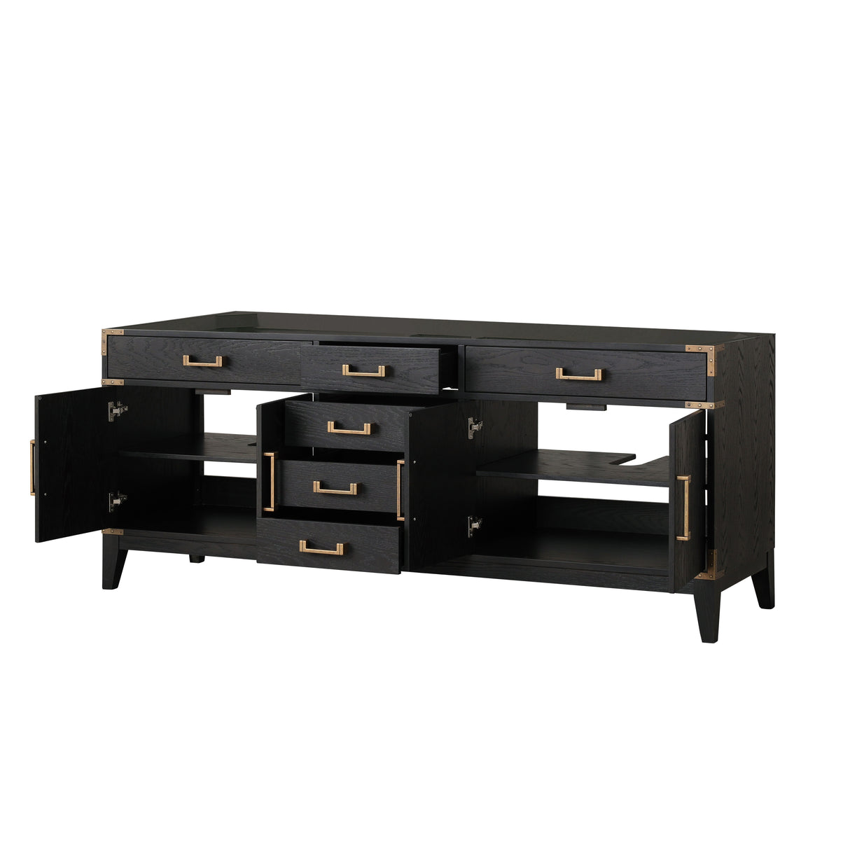 Laurel 80 in W x 22 in D Black Oak Double Bath Vanity