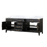Laurel 80 in. Freestanding Bathroom Vanity with Carrara Marble Sink Top