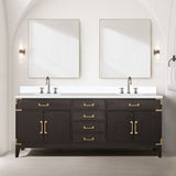 Laurel 80 in W x 22 in D Brown Oak Double Bath Vanity