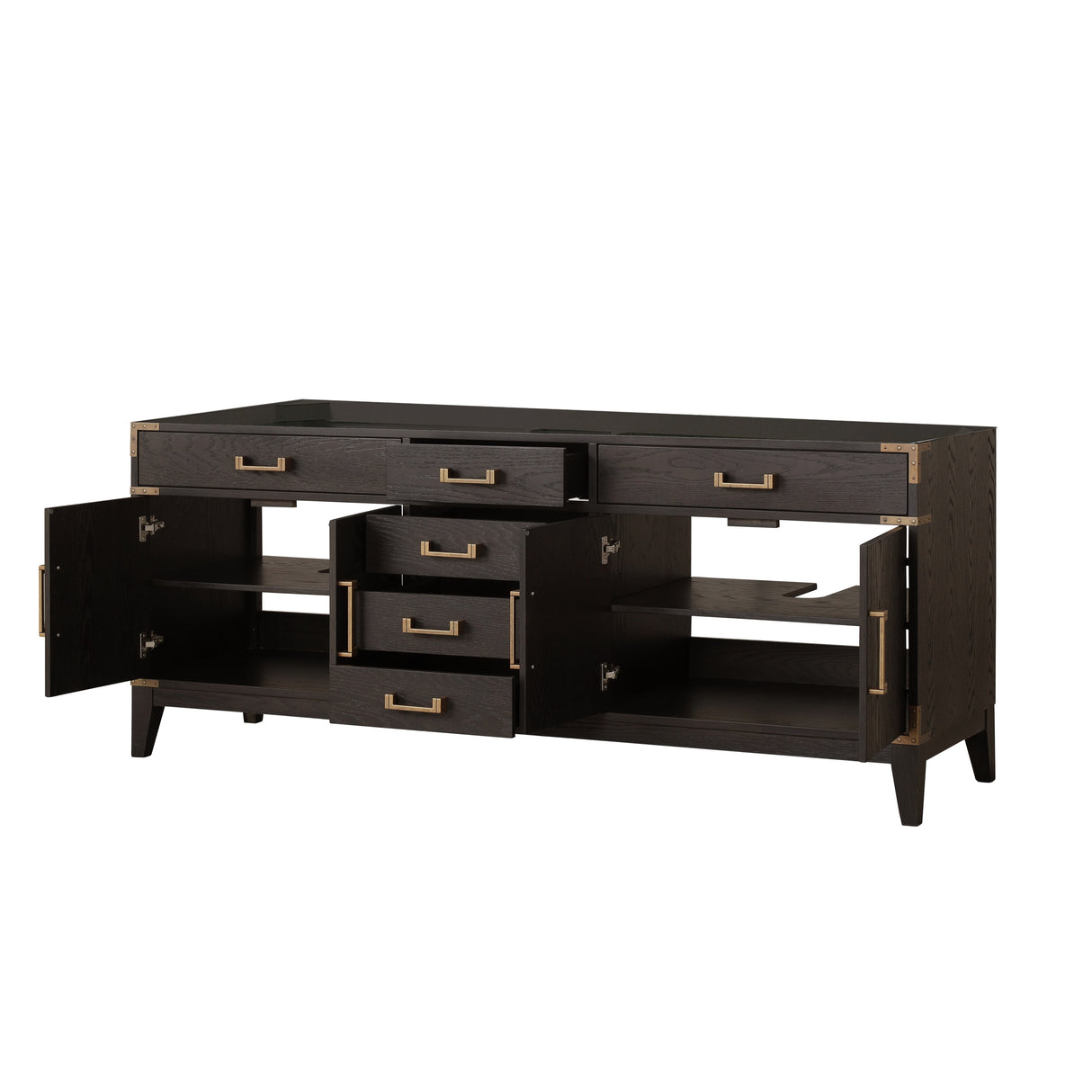 Laurel 80 in W x 22 in D Brown Oak Double Bath Vanity
